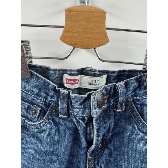 NWT Levi's 511 Skinny Blue Denim 5-Pocket Button Fly Childrens Jeans‎ Size 7 - Picture 2 of 8